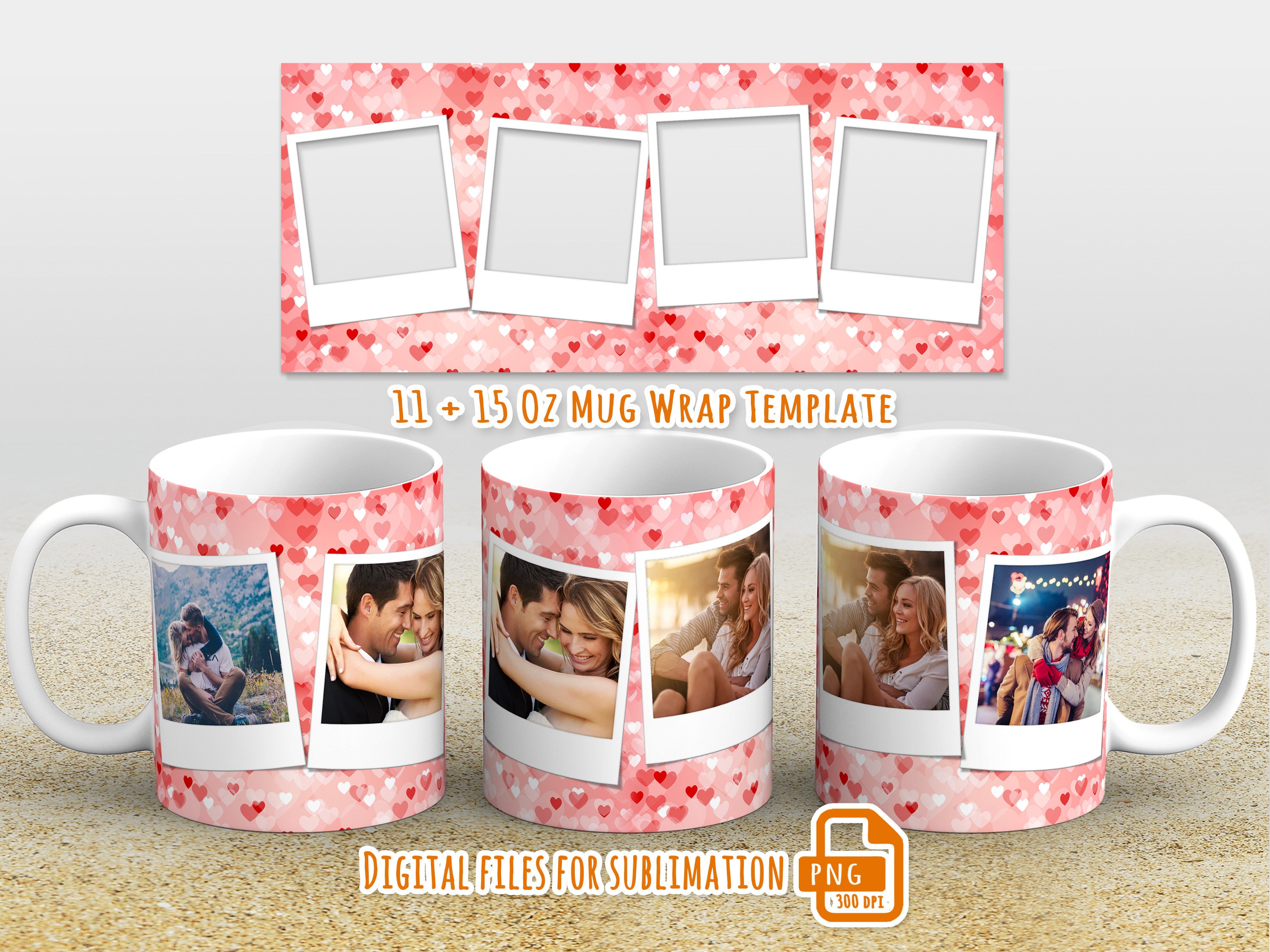 Photo Mug Wrap Png, Picture Mug Template for Sublimation 11 and 15 Oz, Mug Wrap With Photo Etsy