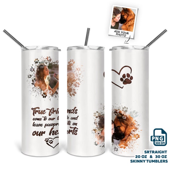 Dog Photo Tumbler Wrap Png for 20 and 30 oz