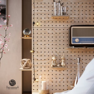 Extra Large Plywood Pegboard Panel 100x100cm, Wall Organization