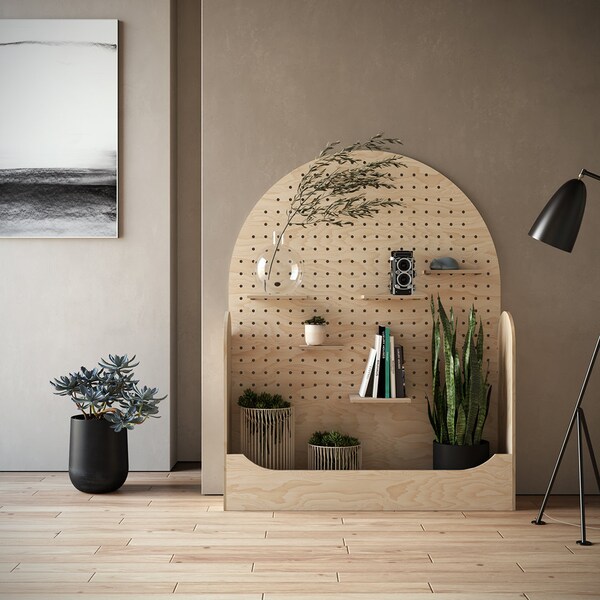 Pegboard shelf,  display, modular stand, floating shelf - extra large size