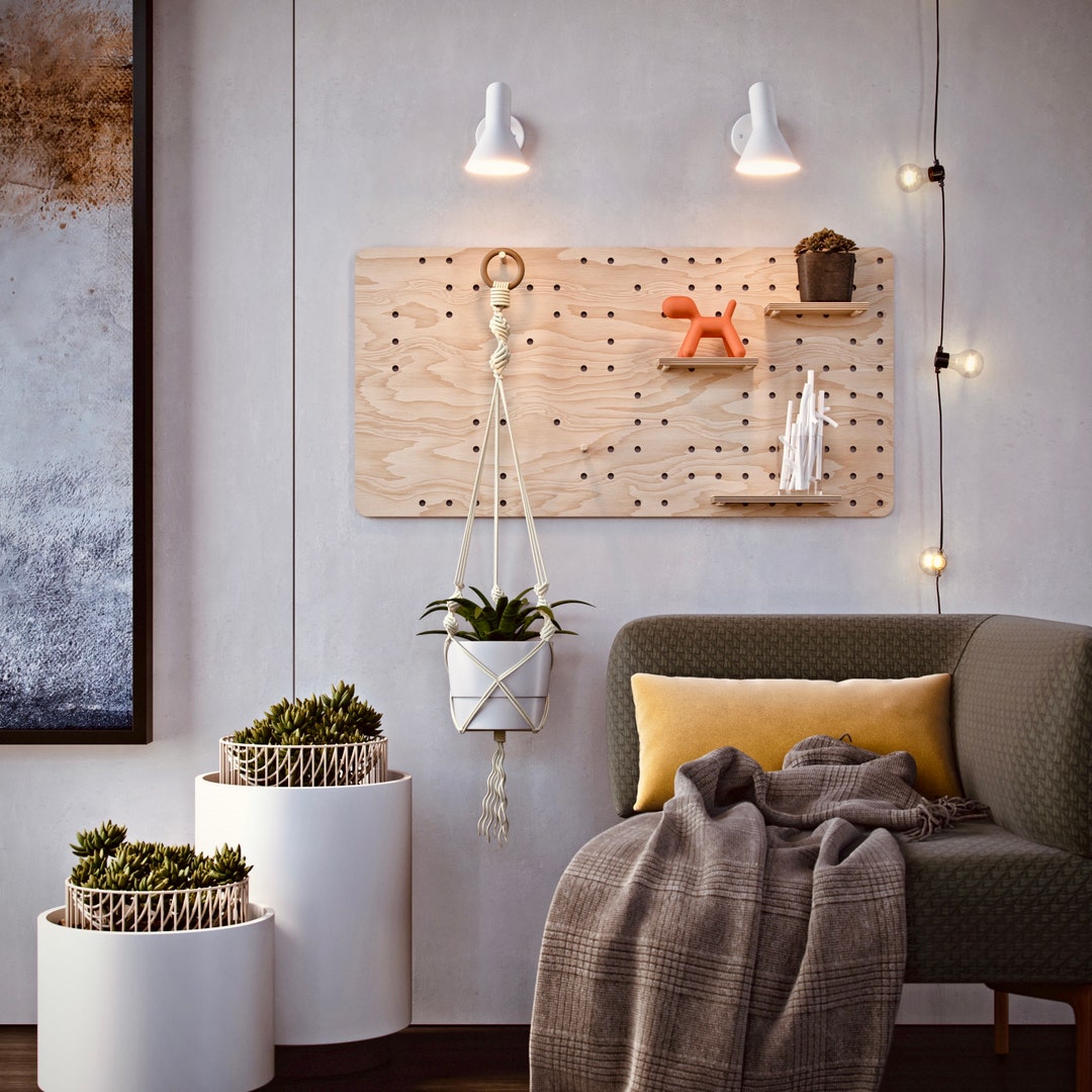 Plywood Pegboard / Wall Organizer / Shelf Board 100 X 50 Cm Etsy