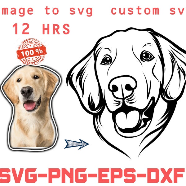 Custom Pet SVG,Custom Dog SVG,Custom Dog Portrait, Custom Dog SVG From Photo,Personalized Pet Photo,Custom Pet Illustration,Pet Memorials
