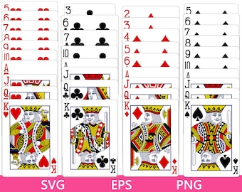 Full Deck Playing Cards, Playing Cards SVG, Sticker design, Hand accounting pattern Clothing design,Wall art,Digital downloads