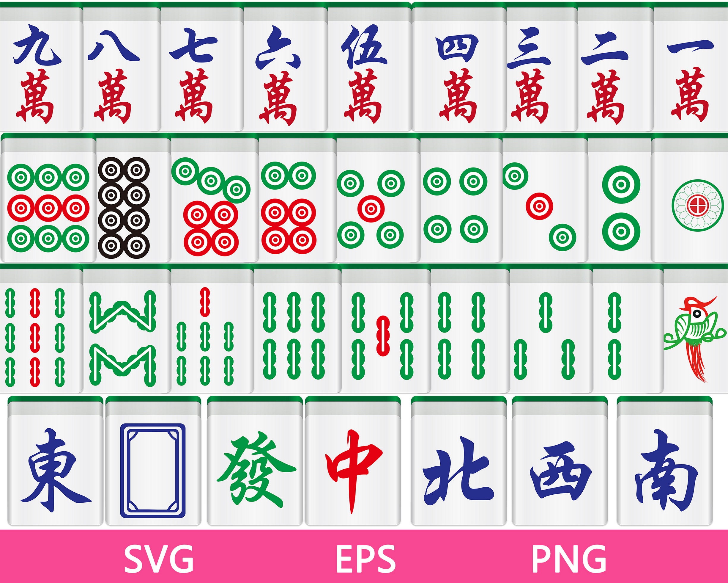 Vetores de Linha Verde Ícone De Peças Mahjong Isolado Padrão