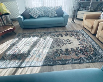 Turkish Rug, Oversize Carpet, Vintage Rug, Home Decor Carpet, 5.2x8.6 ft Red Carpet, Handmade Isparta Wool Carpet