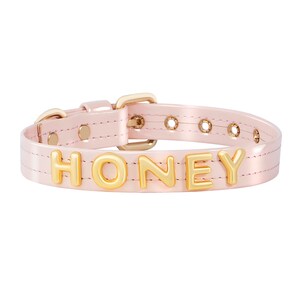 Personalized Name Dog Collar, Pink Leather Dog Collar, Bling Dog Collar, Pink Designer Dog Collar, Custom Dog Collar, Cute Pink Dog Collar