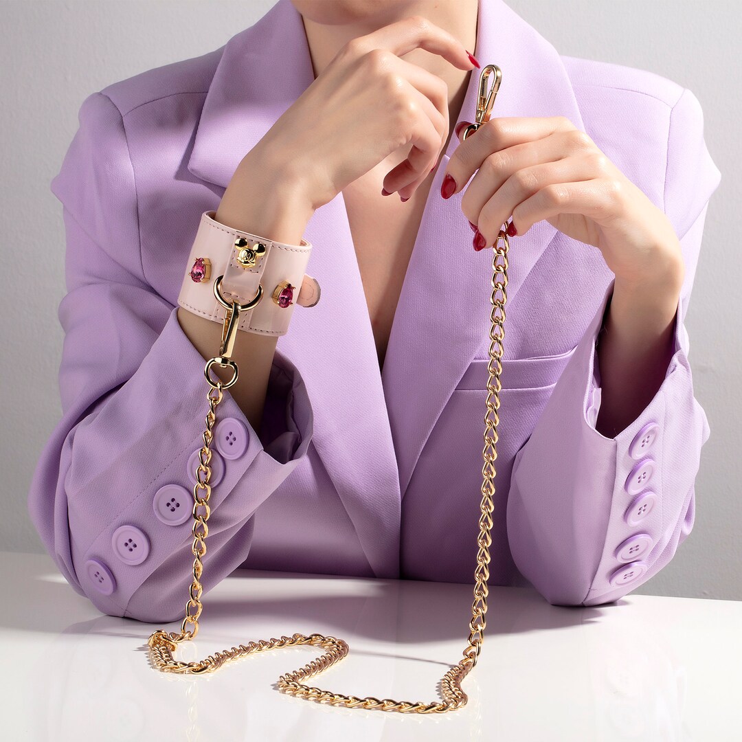 Dog Walking Leash, Leather Light Pink Dog Leash, Hands Free Dog Leash