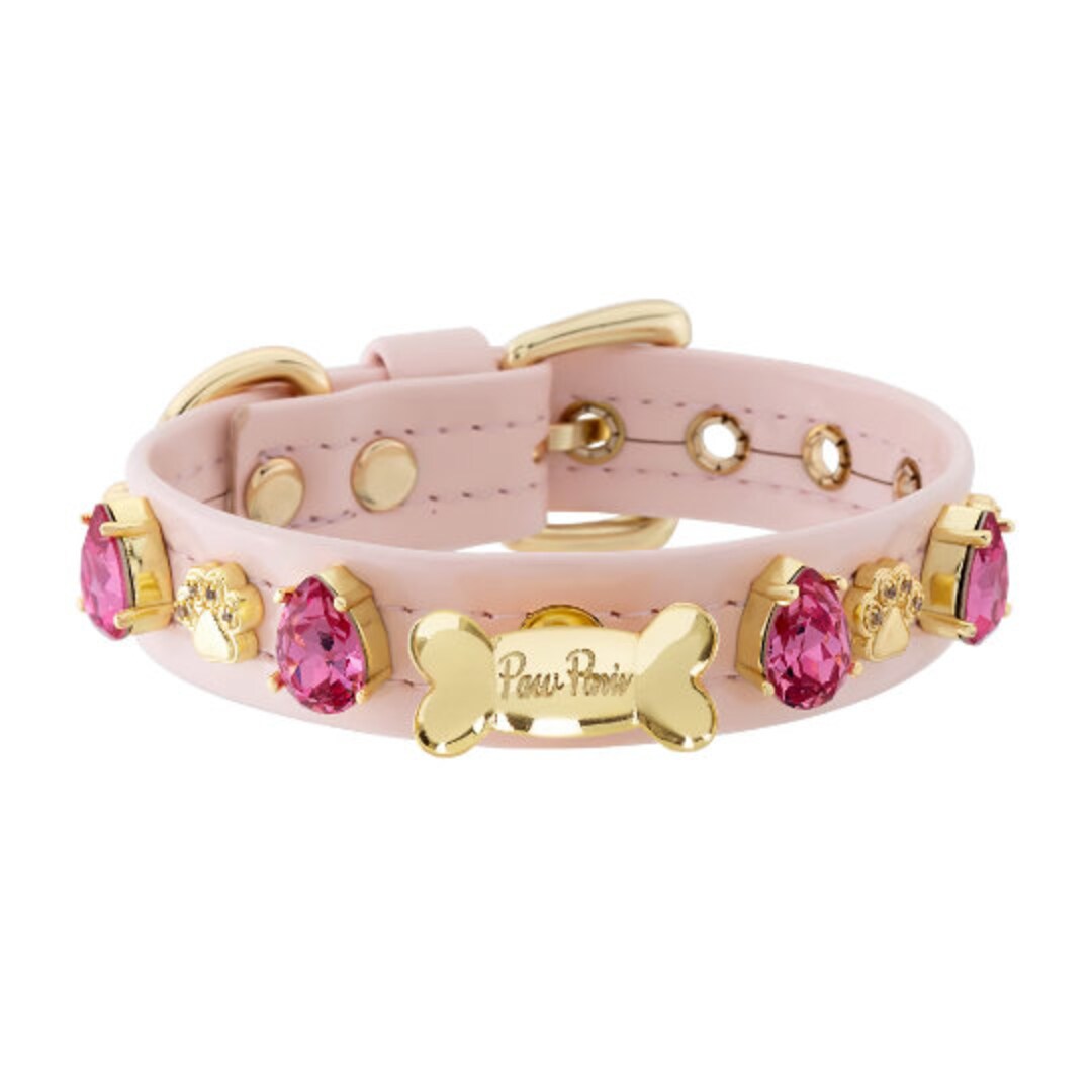 Swarovski Pink Leather Dog Collars Dog Collars With Tag Etsy