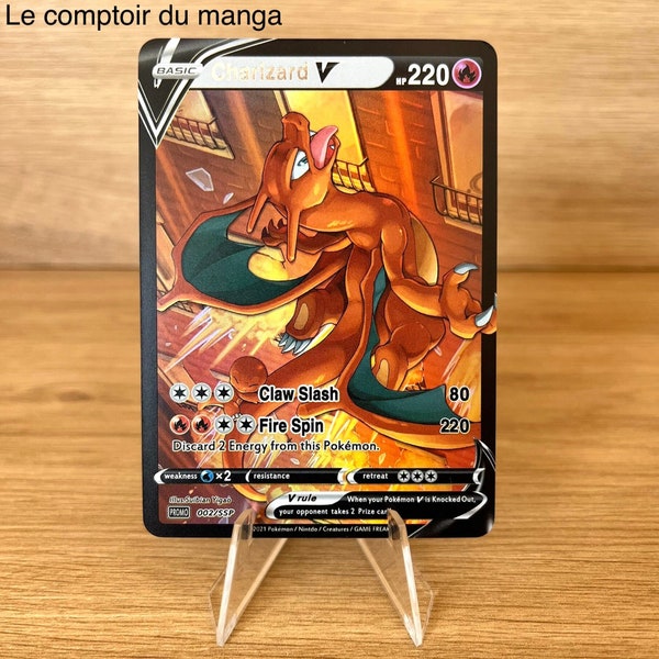 Carte Pokemon - Charizard V Promo 2021 - Version Anglais - Holographique - Haute Qualité - Proxy -Carte à collectionner