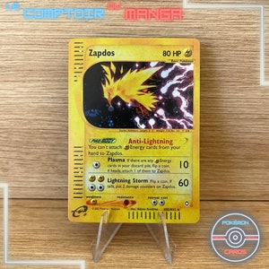 Zapdos H32/H32 Aquapolis - Version Anglais - Holographique - Proxy - Haute Qualité  - Carte à collectionner