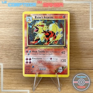 Blaine's Arcanine 1/132 Gym Challenge - Version Anglais - Holographique - Proxy - Haute Qualité  - Carte à collectionner