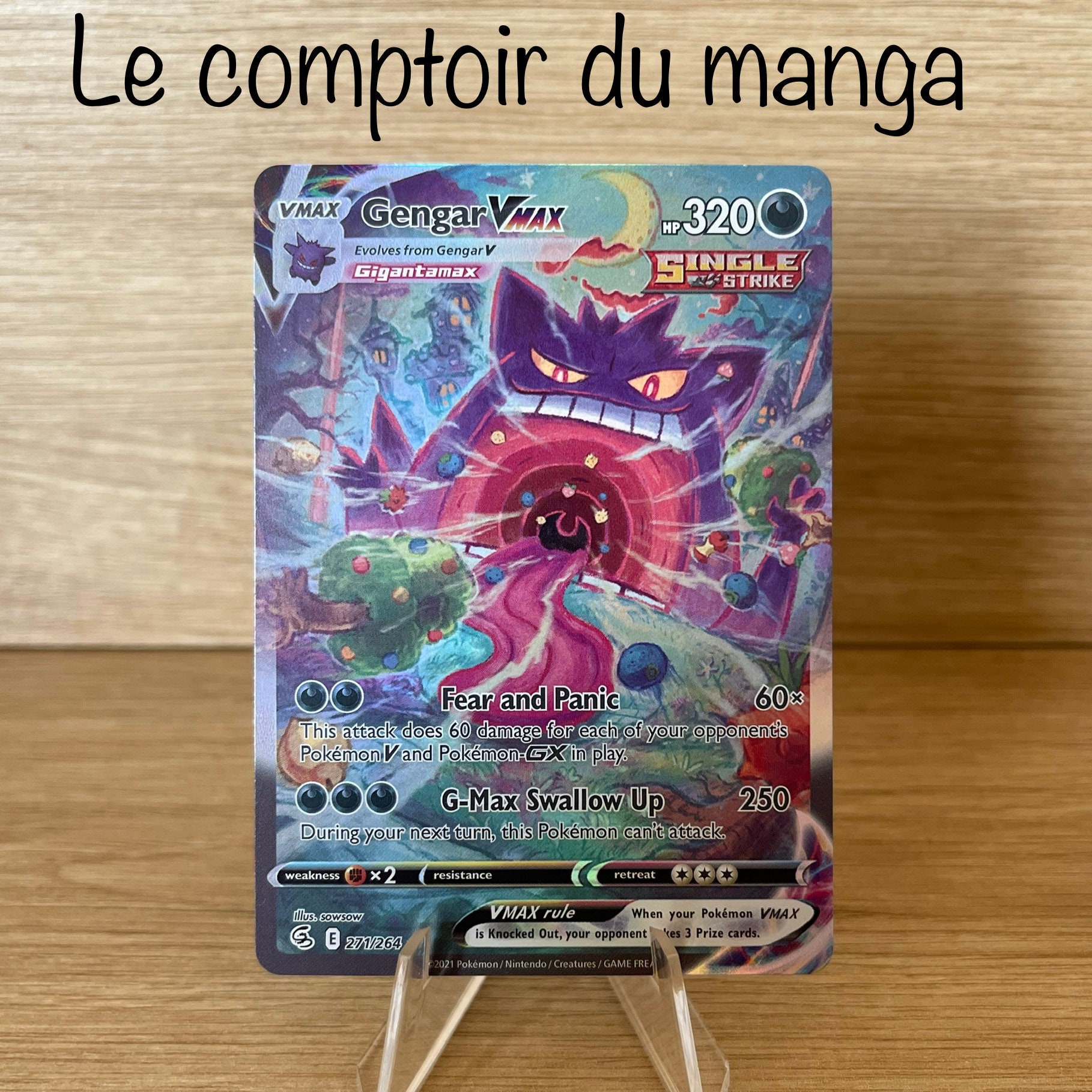 Gengar VMAX Alt Art - Fusion Strike (3D Card / Shadowbox )