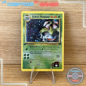 Erika's Venusaur 4/132 Gym Challenge - Version Anglais - Holographique - Proxy - Haute Qualité  - Carte à collectionner