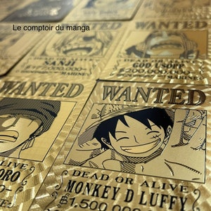 Eén stuk - Gezocht-kaarten - 9 karakters - Mugiwara - Gegraveerd - Manga