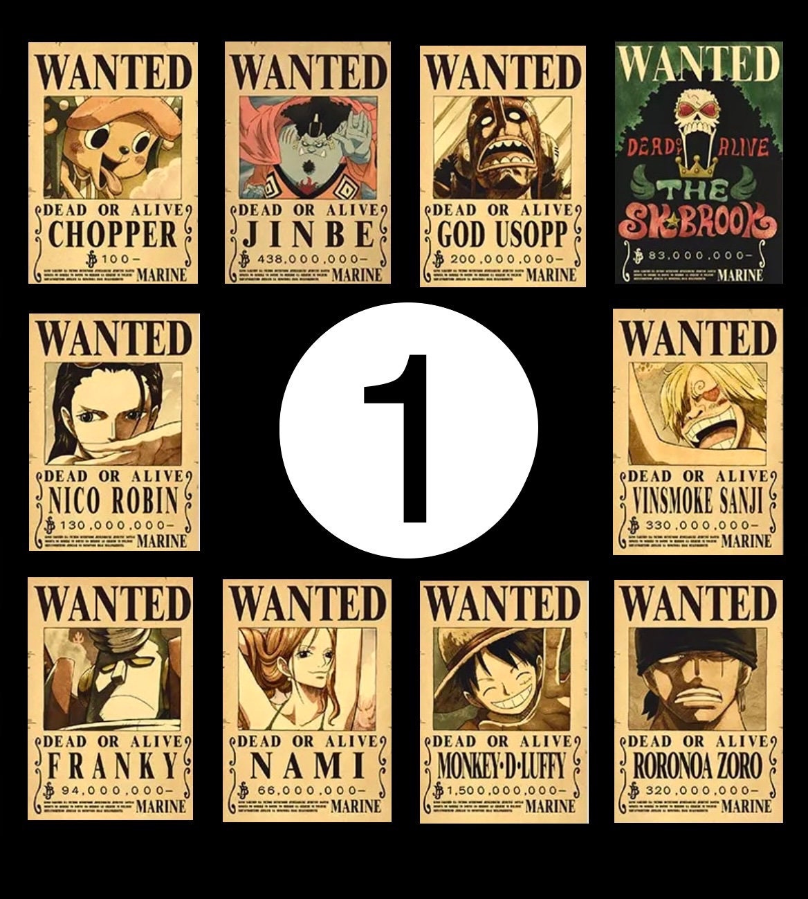 Poster Lot Empereur - Wanted One Piece