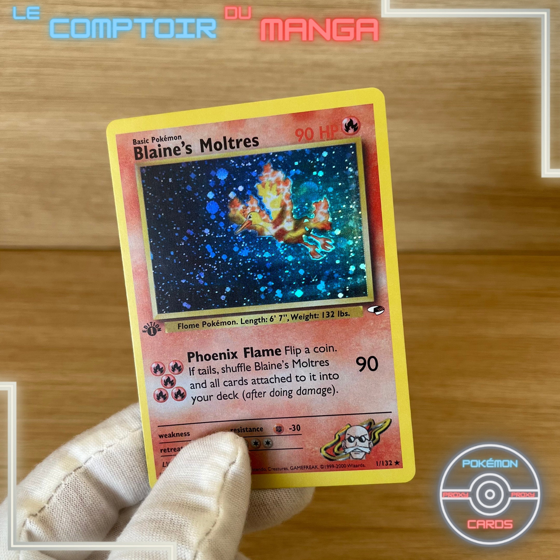 Blaine's Moltres Holo Rare Gym Heroes Japanese Pokemon Card