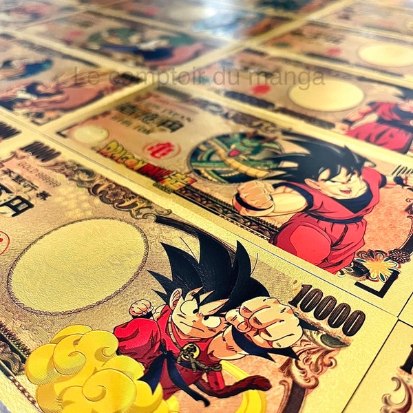 DBZ - Billets de banque de collection - Nippon Ginkon - 33 Personnages  -  Plaqué Or 24K -Dragon Ball/Z/Super - Gravés - Manga