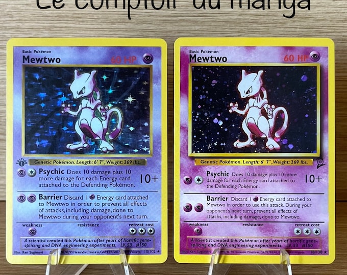 Mewtwo Base Set 1 and 2 First Edition - English Version - Holographic ...