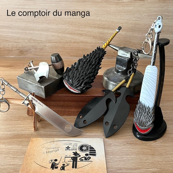 N@ruto - Armes ninja décoratives - Épéistes de Kiri - Objets de collections - Métal - Kiri - Armurerie - Jouets en métal - Porte Clés