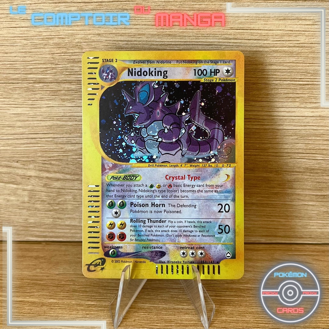ポケモンカード　Nidoking CrystalType 150/147 英語版 Nidoking 150/147 Aquapolis - English Version - Holographic - Proxy