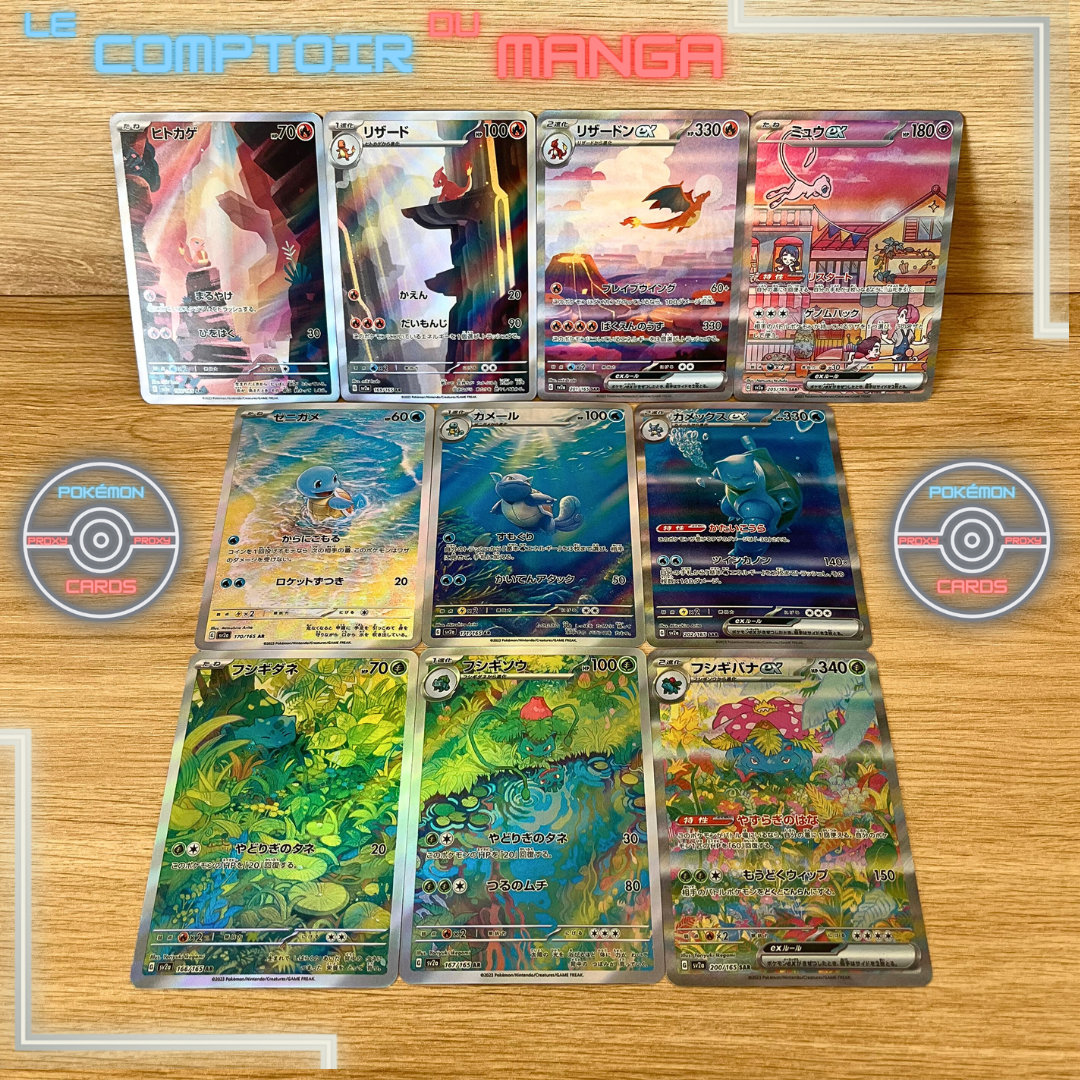 Pokemon Card Game Scarlet & Violet - 151 Card File Set - Venusaur, Charizard, Blastoise (Japanese)