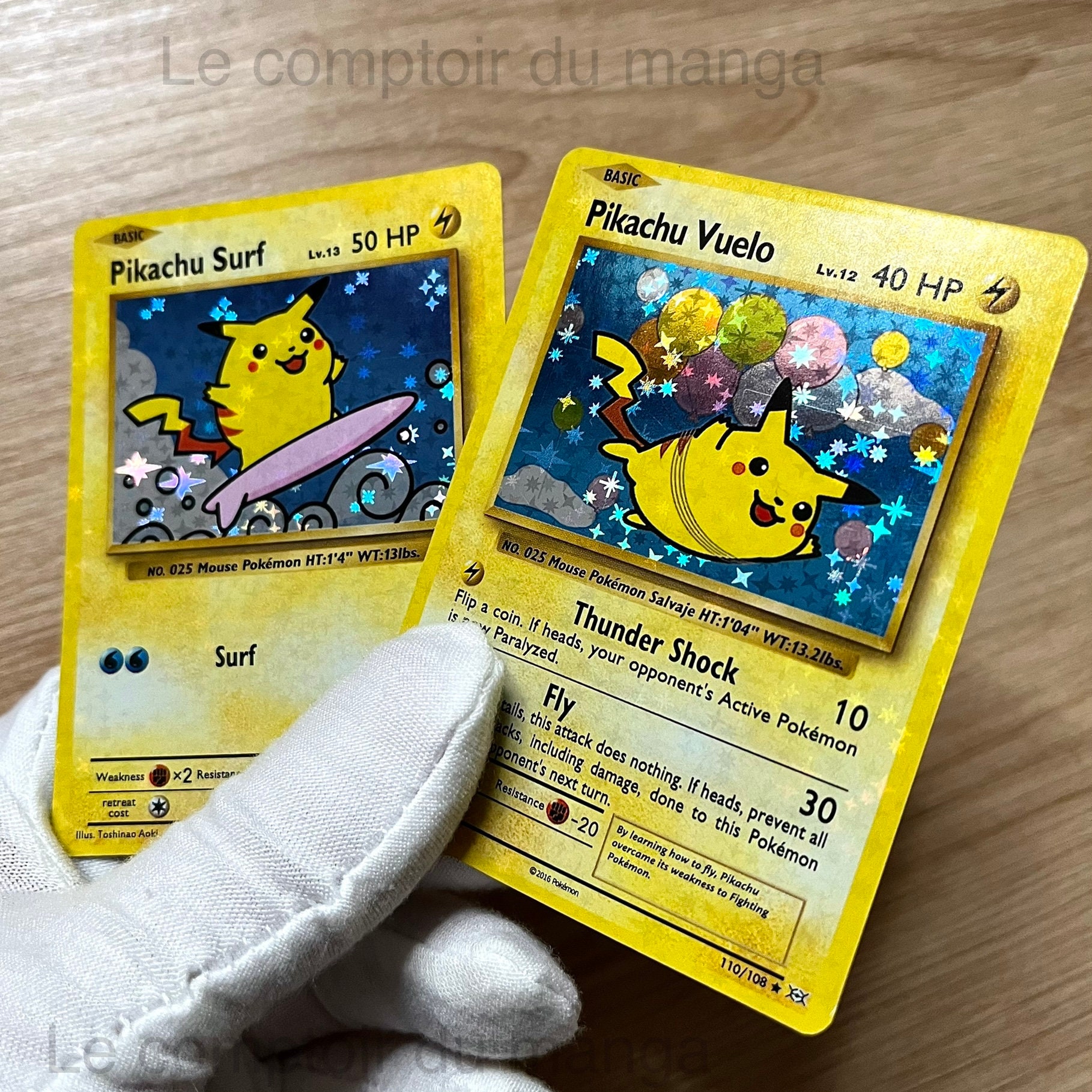 Pokemon Card Pikachu Surf/vuelo English Holographic 