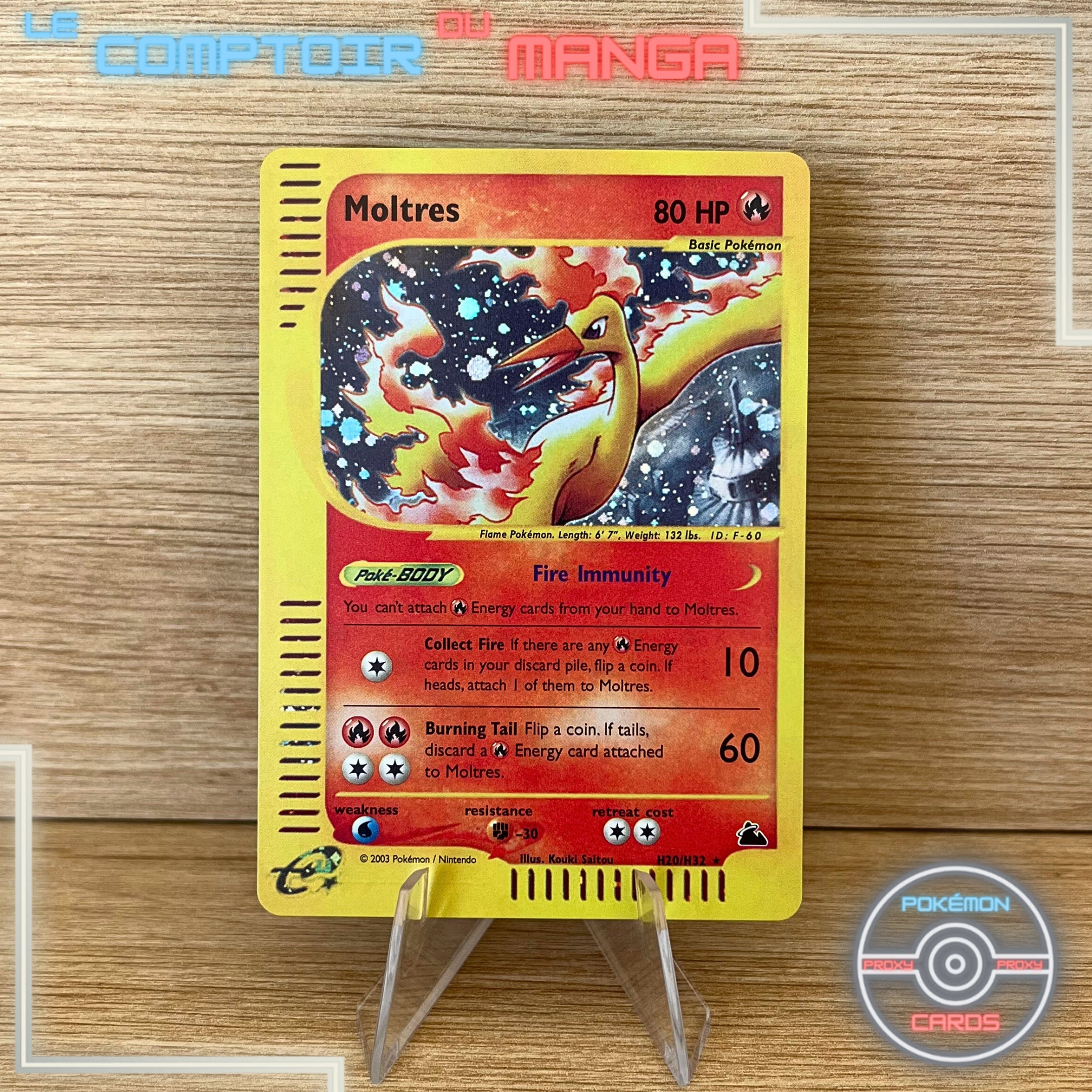 Moltres H20/H32 Skyridge - English Version - Holographic - Proxy
