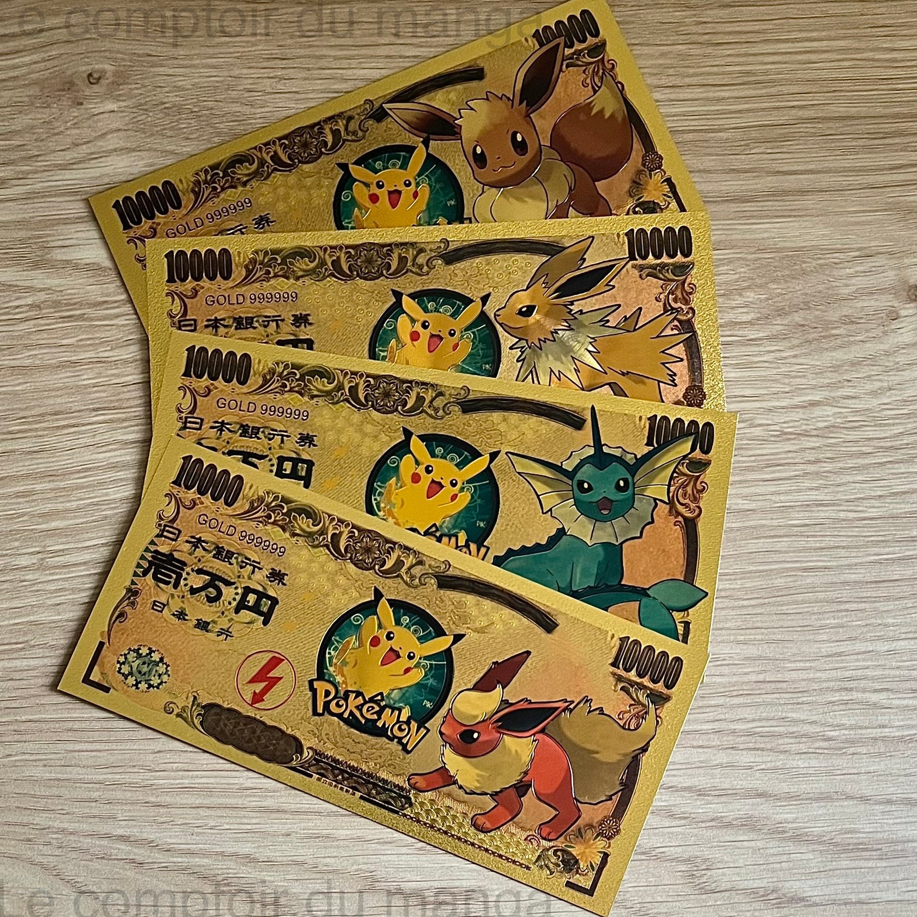 Pokemon Gold Banknote Bill 24KT W/ Certificate of Auth, NIPPON GINKO *You  Choose