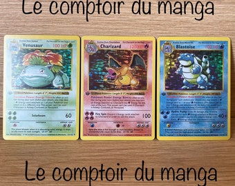 Charizard / Venusaur / Blastoise Base Set 1 - Primera Edición - Versión en inglés - Holográfico - Proxy - Alta calidad