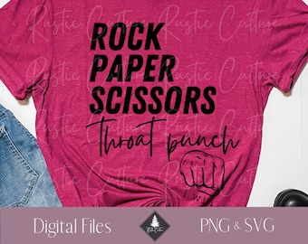 Schere Stein Papier Throat Punch I Win - PNG SVG (Digitaler Download)