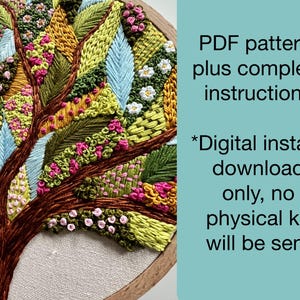 Abstract Tree Hand Embroidery Pattern - PDF Instant Download With Step ...
