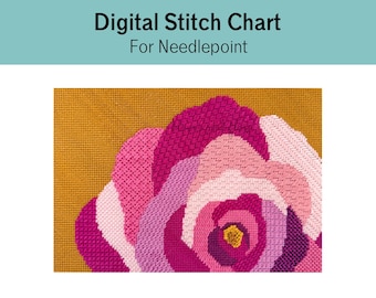 Stickmuster „Große Rose“ für Clutch oder Kissen – Digitaler Download mit Stickanleitung