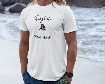 Captain T-Shirt: personalized for sailors with the name of the boat, gift for the skipper, maritime shirt, boat clothing