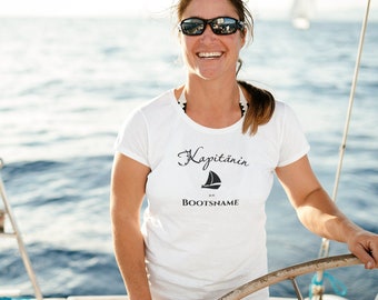 Seglerin um die Welt oder Kapitänin T-Shirt personalisiert, Boot Damen Tshirt aufs See, dieses ist das perfekt für Sie!