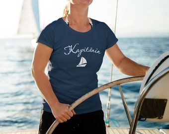 Sailor around the world or captain for vacation cotton women's tshirt on the boat this is the perfect outfit for you!