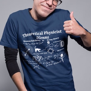 Camiseta de Física | Teoría de cuerdas versus física cuántica | Fanático de las ciencias naturales y la física teórica, ¡camisa nerd pero genial!