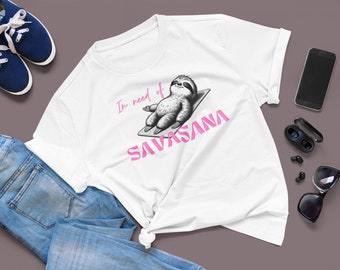Savasana T-Shirt: Everyday yoga fun for relaxation and meditation - women's roll-up shirt