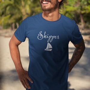 Maritime t-shirt: cotton skipper t-shirt, gift for the captain, boat clothing maritime shirt