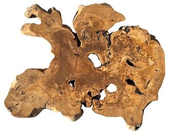 Olive Wood Slice for Epoxy Resin Art: Live Edge Rustic Slab (20.47x21.65x1.54in