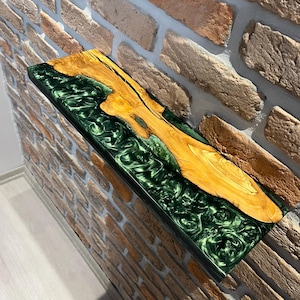 Custom epoxy and wood floating shelf, live edge wood shelf, wood storage shelf, wood floating shelves, wall mounted wall shelf