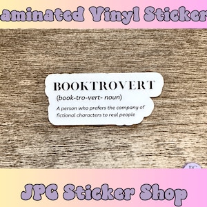 Booktrovert sticker, bookish decal, Vinyl sticker, sticker for laptop, book lover gift, tumbler sticker, reading decal, kindle sticker