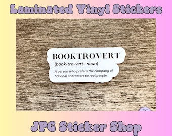 Booktrovert sticker, bookish decal, Vinyl sticker, sticker for laptop, book lover gift, tumbler sticker, reading decal, kindle sticker