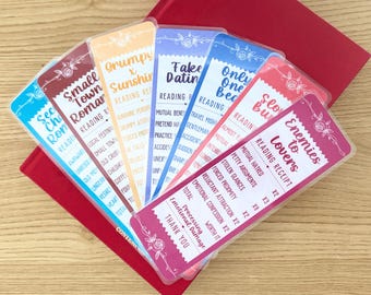 Reading Tropes Bookmark Receipts, Laminated bookmark, Book Lover Gift