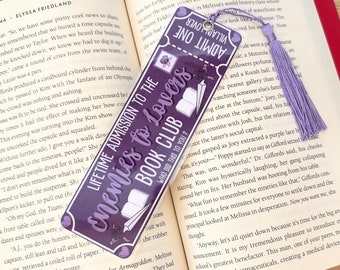 Enemies to Lovers Book Club, Handmade Bookmark, book lover bookmark, Book Lover gift, Bookish merch, gift for reader, laminated bookmark
