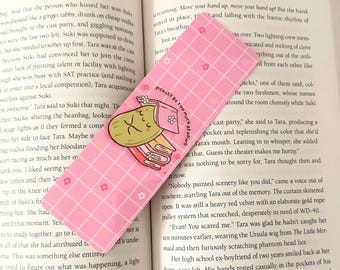 Pickled by too much Reading, Handmade Bookmark, Laminated, Double sided