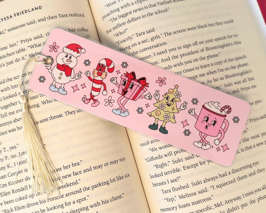 Christmas Retro Character Bookmark, Handmade Bookmark, Xmas Bookmark ...