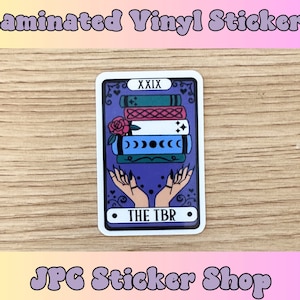 The TBR Tarot Card, bookish sticker, book lover gift, bookish merch, reading lover, kindle sticker, smut reader, booklover