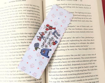 American Girly, 4th of July, Handmade Bookmark, Laminated, Double sided