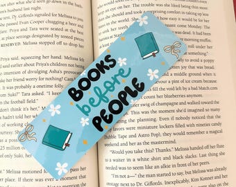 Books over people, Handmade Bookmark, Laminated, Double sided