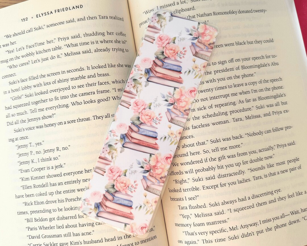 Floral Books Bookmark, Laminated Book Lover Gift, Spring - Etsy